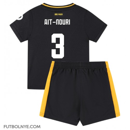 Camiseta Wolves Rayan Ait-Nouri #3 Visitante Equipación para niños 2024-25 manga corta (+ pantalones cortos)